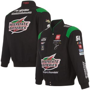 Men's JH Design Black Ty Gibbs Interstate Batteries Twill Uniform Full-Snap Jacket