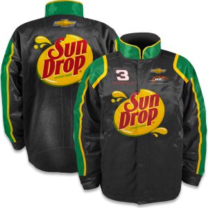 Men's JR Motorsports Official Team Apparel Black Dale Earnhardt Jr. Sun Drop Nylon Uniform Full-Snap Jacket