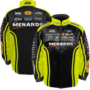 Men's Team Penske Black Ryan Blaney Menards Nylon Uniform Full-Snap Jacket