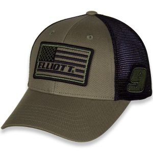 Men's Hendrick Motorsports Team Collection Olive/Black Chase Elliott Tonal Flag Snapback Adjustable Hat