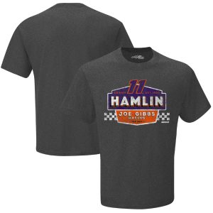 Men's Joe Gibbs Racing Team Collection Heather Charcoal Denny Hamlin Vintage Duel T-Shirt