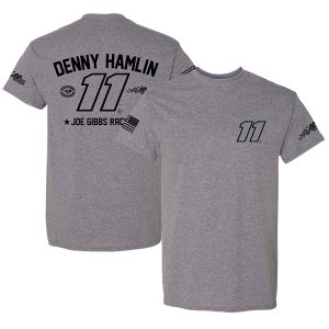 Men's Joe Gibbs Racing Team Collection Heather Gray Denny Hamlin Lifestyle T-Shirt