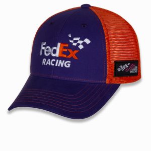 Men's Joe Gibbs Racing Team Collection Purple/Orange Denny Hamlin Team Sponsor Adjustable Hat