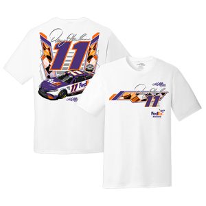 Men's Joe Gibbs Racing Team Collection White Denny Hamlin 2023 #11 FedEx T-Shirt