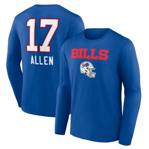 Men's Fanatics Branded Josh Allen Buffalo Bills Royal Team Wordmark Long Sleeve T-Shirt