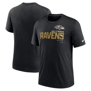 Men's Nike Heather Black Baltimore Ravens Team Tri-Blend T-Shirt