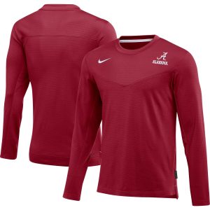 Men's Nike Crimson Alabama Crimson Tide 2022 Game Day Sideline Performance Long Sleeve T-Shirt