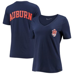 Women's Under Armour Navy Auburn Tigers Vault V-Neck T-Shirt