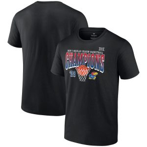 Fanatics Branded Black Kansas Jayhawks 2023 Big 12 Men's Basketball Regular Season Champions T-Shirt