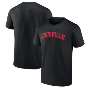 Men's Fanatics Branded Black Louisville Cardinals Basic Arch T-Shirt
