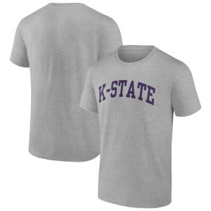 Men's Fanatics Branded Heather Gray Kansas State Wildcats Basic Arch T-Shirt