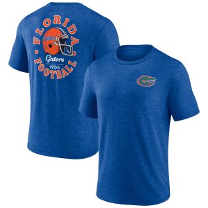 Men's Fanatics Branded Heather Royal Florida Gators Old-School Bold Tri-Blend T-Shirt