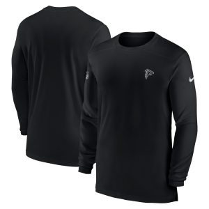 Men's Nike Black Atlanta Falcons Sideline Coach Performance Long Sleeve T-Shirt