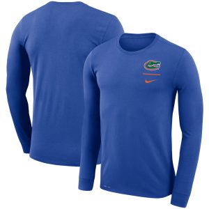 Men's Nike Royal Florida Gators Logo Stack Legend Performance Long Sleeve T-Shirt
