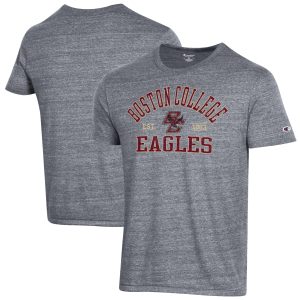 Men's Champion Heathered Gray Boston College Eagles Ultimate Tri-Blend T-Shirt