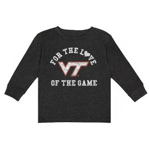 Toddler Charcoal Virginia Tech Hokies For the Love Long Sleeve T-Shirt