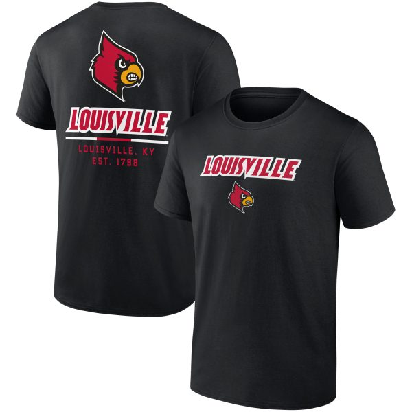 Men's Fanatics Branded Black Louisville Cardinals Game Day 2-Hit T-Shirt