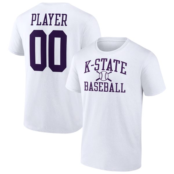 Men's Fanatics Branded White Kansas State Wildcats Baseball Pick-A-Player NIL Gameday Tradition T-Shirt
