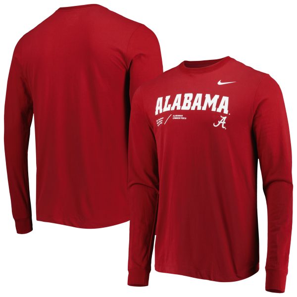 Men's Nike Crimson Alabama Crimson Tide Team Practice Performance Long Sleeve T-Shirt
