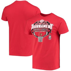 Men's Original Retro Brand Red Louisville Cardinals 2020 Conference Basketball Tournament T-Shirt