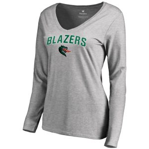 Women's Ash UAB Blazers Proud Mascot Long Sleeve T-Shirt