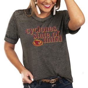 Women's Charcoal Iowa State Cyclones State of Mind Better Than Basic Boyfriend T-Shirt