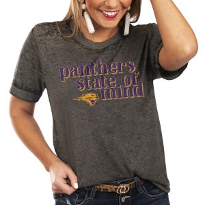 Women's Charcoal Northern Iowa Panthers State of Mind Better Than Basic Boyfriend T-Shirt