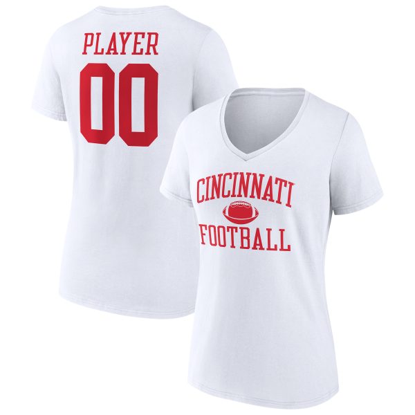 Women's Fanatics Branded White Cincinnati Bearcats Football Pick-A-Player NIL Gameday Tradition V-Neck T-Shirt