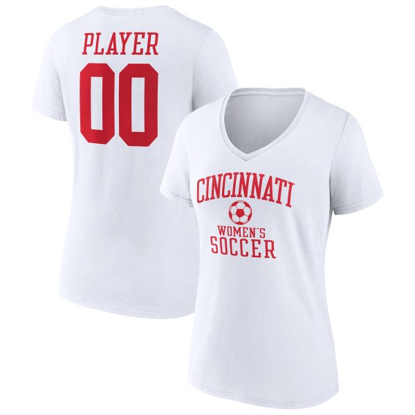 Women's Fanatics Branded White Cincinnati Bearcats Women's Soccer Pick-A-Player NIL Gameday Tradition V-Neck T-Shirt
